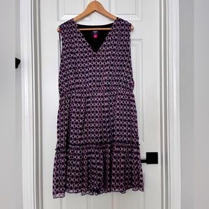 Pink & Navy Vince Camuto sleeveless dress.